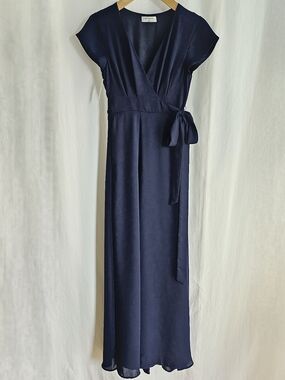 Aritzia Babaton Lexia Short Sleeve Chiffon Wrap Maxi Dress